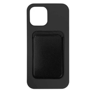 Cleanskin Silicon Case with Magnetic Card Holder for iPhone 13 (6.1") - Black thumbnail