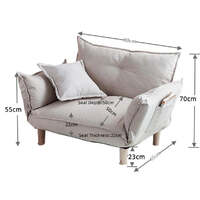 NNEOBA Convertible Sofa Couch with Adjustable Backrest and Armrests thumbnail