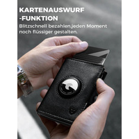 NNEOBA Mens Blocker Wallet - Genuine Leather Wallet with Coin Pocket, Black thumbnail