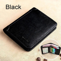 NNEOBA Genuine Leather Retro Business Wallet - Short Card Holder & Coin Purse thumbnail