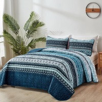 Opalescent Quilted coverlet and pillowcovers set: Shimmering Beauty - Queen size thumbnail