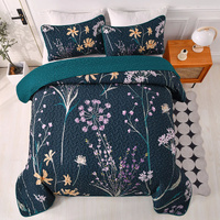 Abstract Quilted coverlet and pillowcovers set: Unique and Artistic - Queen size thumbnail