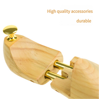 Adjustable Pine Wood Shoe Tree with Brass Knobs, Size EUR 43-44 thumbnail
