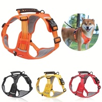 Reflective Dog Harness with Leash, No-Pull Vest Harness for Dogs, Adjustable Dog Vest with Handle, Walking Training Pet Harness M size thumbnail