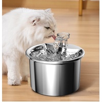 Stainless Steel Automatic Pet Water Fountain with USB Plug, Filter Cartridge Set, and Auto Power-Off Function thumbnail