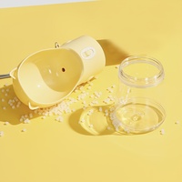 Portable Dog Water Bottle with Bowl Dispenser - 380ml Yellow Pet Travel Cup, Leak-proof, One-Hand Operation thumbnail