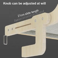 Wall-Mounted Cat Hammock Bed -Wooden Frame, Comfortable and Space-Saving Design for Pets thumbnail