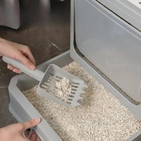 Top-Entry Cat Litter Box with Drawer-Enclosed Design, Easy Clean, Odor Control, Anti-Tracking Lid  Green thumbnail