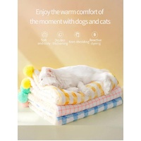 Multi-Use Pet Blanket -Soft Cushion, Blanket, and Pillow for Cats and Small Dogs, Yellow XL100*78CM thumbnail