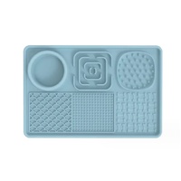Multi-Functional Slow Feeder Mat for Dogs- Anti-Slip Lick Pad with Multiple Textures Rectangle 2PCS (Blue & Pink) thumbnail