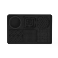 Multi-Functional Slow Feeder Mat for Dogs- Anti-Slip Lick Pad with Multiple Textures Rectangle 2PCS (Blue & Black) thumbnail