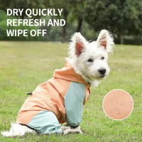 Waterproof Dog Raincoat with Hidden Leash Hole -Windproof and Comfortable for Outdoor Walks, Size:L (Back Length 30cm/11.81in, Bra 44cm/17.32in) Orang thumbnail