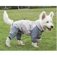 Waterproof Dog Raincoat with Hidden Leash Hole - Windproof and Comfortable for Outdoor Walks, Size:XL (Back Length 35cm/13.77in, Bra 49cm/19.29in) Gre thumbnail