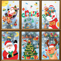 Christmas Window Stickers - Festive Santa Claus, Penguin, and Reindeer Decals for Holiday Home Decor - 2 Set of 16 Sheets (25*35cm) thumbnail