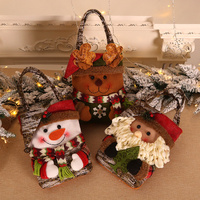 3 PCS Christmas Gift Bags - Santa, Snowman, and Reindeer Design for Holiday Treats and Presents thumbnail