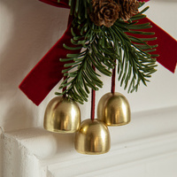 Christmas Door Hanging Ornament with Pinecones, Bells, and Red Ribbon – 16x11cm Festive Decor（2 PCS）） thumbnail