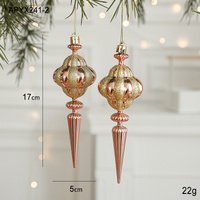 Set of 10 Christmas Ornaments -Gold & Rose Gold Holiday Tree Decorations thumbnail