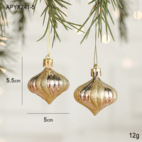 Set of 10 Christmas Ornaments -Gold & Rose Gold Holiday Tree Decorations thumbnail