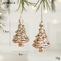 Set of 10 Christmas Ornaments -Gold & Rose Gold Holiday Tree Decorations thumbnail