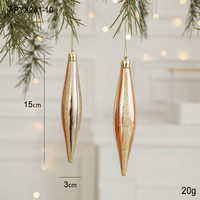 Set of 10 Christmas Ornaments -Gold & Rose Gold Holiday Tree Decorations thumbnail