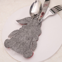 Christmas Gnome Cutlery Holder – Red Striped Hat Silverware Pouch for Festive Table Decor 10 pieces thumbnail