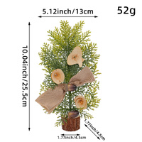 Rustic Mini Tabletop Greenery Ornament – 10 Inches Tall with Burlap Bow and Acorn Accents  (4 trees) thumbnail