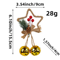 Rustic Christmas Star Ornament with Pinecone, Berries, and Bells - Holiday Home Decor (10 pieces) thumbnail