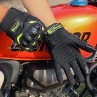 High-Performance Motorcycle Riding Gloves with Hard Knuckle Protection - Anti-Slip, Touchscreen Compatible, Neon Accents (Black,XL size) thumbnail