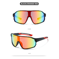 Fashionable Sports Sunglasses with Colorful Mirror Lenses – UV400 Protection for Cycling & Outdoor Activities  Orange red thumbnail