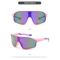 Fashionable Sports Sunglasses with Colorful Mirror Lenses - UV400 Protection for Cycling & Outdoor Activities  Pink thumbnail