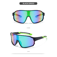 Fashionable Sports Sunglasses with Colorful Mirror Lenses - UV400 Protection for Cycling & Outdoor Activities  BLACK thumbnail
