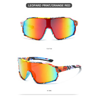 Fashionable Sports Sunglasses with Colorful Mirror Lenses - UV400 Protection for Cycling & Outdoor Activities  Leopard thumbnail
