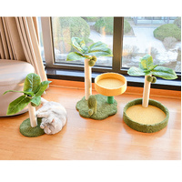 Cat Tree with Faux Leaves, Sisal Scratching Post, Cozy Bed, and Playful Toy thumbnail