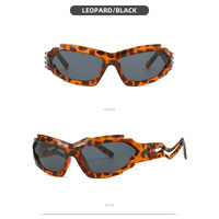 Futuristic Sports Wrap Man Sunglasses - Bold Leopard Frames with UV Protection thumbnail