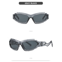 Futuristic Sports Wrap Man Sunglasses - Bold Gray Frames with UV Protection thumbnail