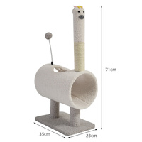 Interactive Cat Tunnel & Scratching Post with Spring Toy - Cozy Playtime for Kittens white 35*23*71cm thumbnail