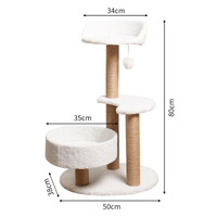 Modern Cat Tree Tower with Scratching Posts and Cozy Perches (50x38x80 cm) thumbnail