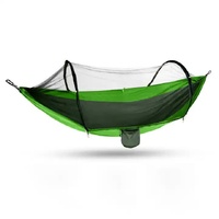 Outdoor Camping Hammock with Mosquito Net - Lightweight 260x140cm, Portable Travel & Hiking Gear Green thumbnail