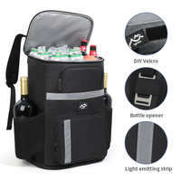 Insulated Cooler Backpack - Portable Outdoor Picnic and Beverage Bag with Bottle Opener (Black) thumbnail