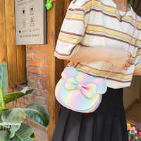 Adorable Bow Bear Crossbody Bag for Kids - rainbow-colored Small Shoulder Bag 13*13*5cm thumbnail