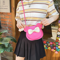 Adorable Bow Bear Crossbody Bag for Kids - Rose Red Small Shoulder Bag 13*13*5cm thumbnail