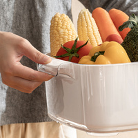 Two-Layer Drain Basket Colander - Small Size (Ivory, 2 set) thumbnail