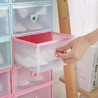 Stackable Transparent Shoe Storage Boxes with Heart-Shaped Handles (Set of 5) 31*20*12cm Pink thumbnail