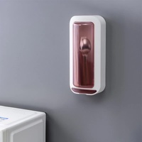 Wall-Mounted Utensil Holder with Dustproof and Insect-Resistant Cover 15cm(L)*6.5cm(D)*32cm(H)(Pink) thumbnail
