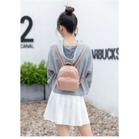 Mini Faux Leather Backpack with Butterfly Design -Pink Cute Backpack for Girls thumbnail