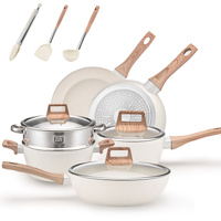 YEJ 12-Piece Non-Stick Complete Cookware Set | Pots, Pans & Utensils  (White) thumbnail