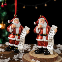 Santa Claus Christmas Ornament - Resin Figurine with Customizable Name List, 10cm Festive Decoration thumbnail