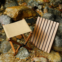 Dual-Purpose Wooden Folding Stool – Natural Wood Finish, 150kg Load Capacity - log color 40*34*36cm thumbnail