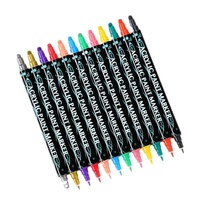 Dual-Tip Acrylic Marker Set - 60 Vibrant Colors for Art and Craft Projects thumbnail