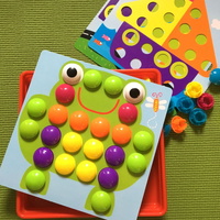 Creative Button Art Toy Set for Kids - 46 Colorful Buttons with 10 Unique Pictures - Educational Color Matching Puzzle for Ages 3+ thumbnail